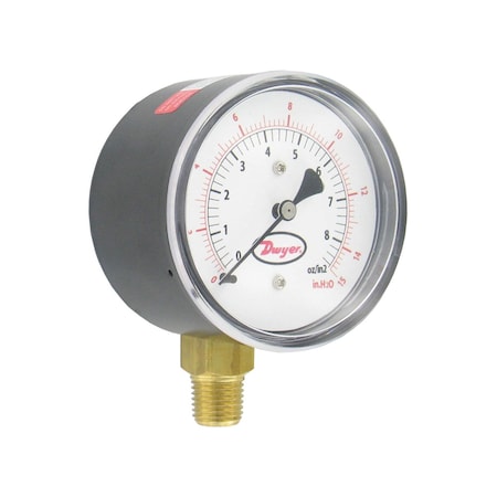 Dwyer Instruments Low pressure gage, range 0-200" w.c. (0-116 oz/sq in). LPG3-D8822N